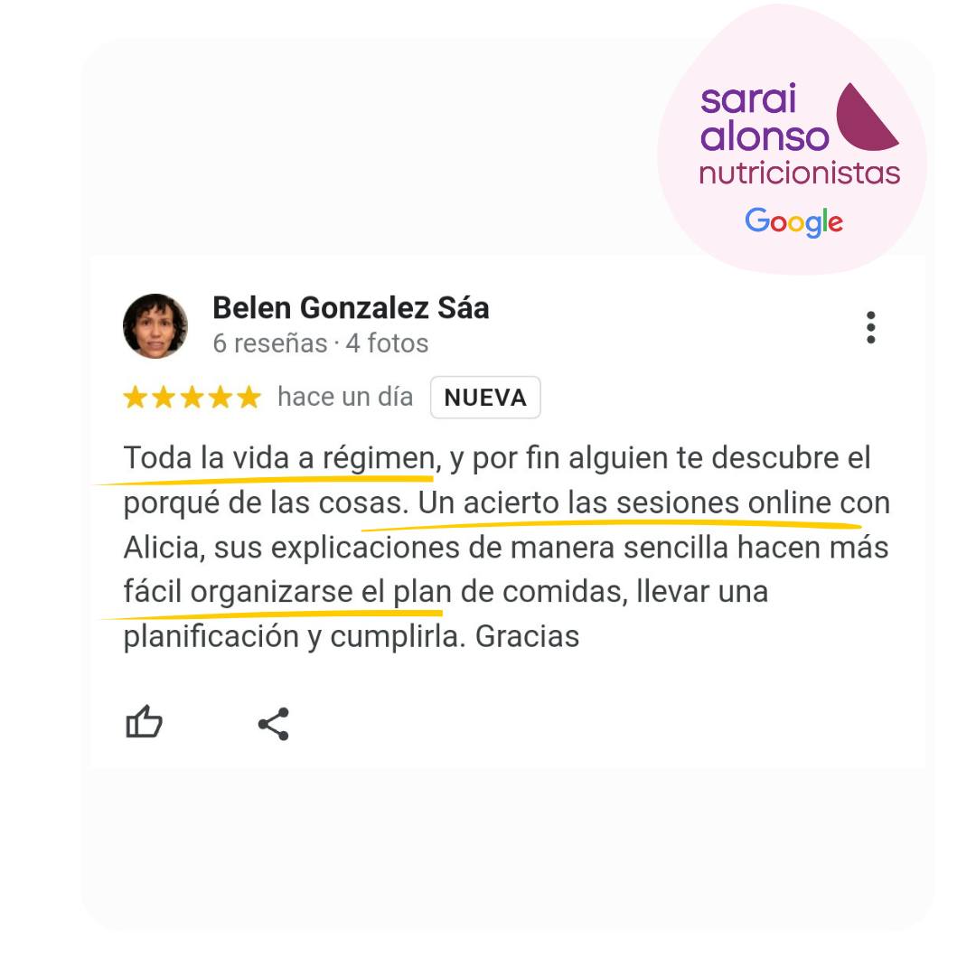 Reseñas de nutricionista profesional