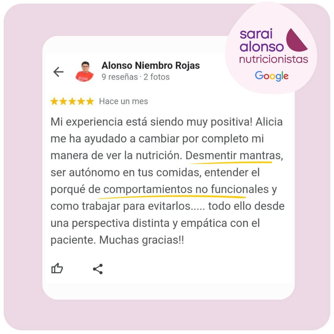 reseñas nutricionista españa